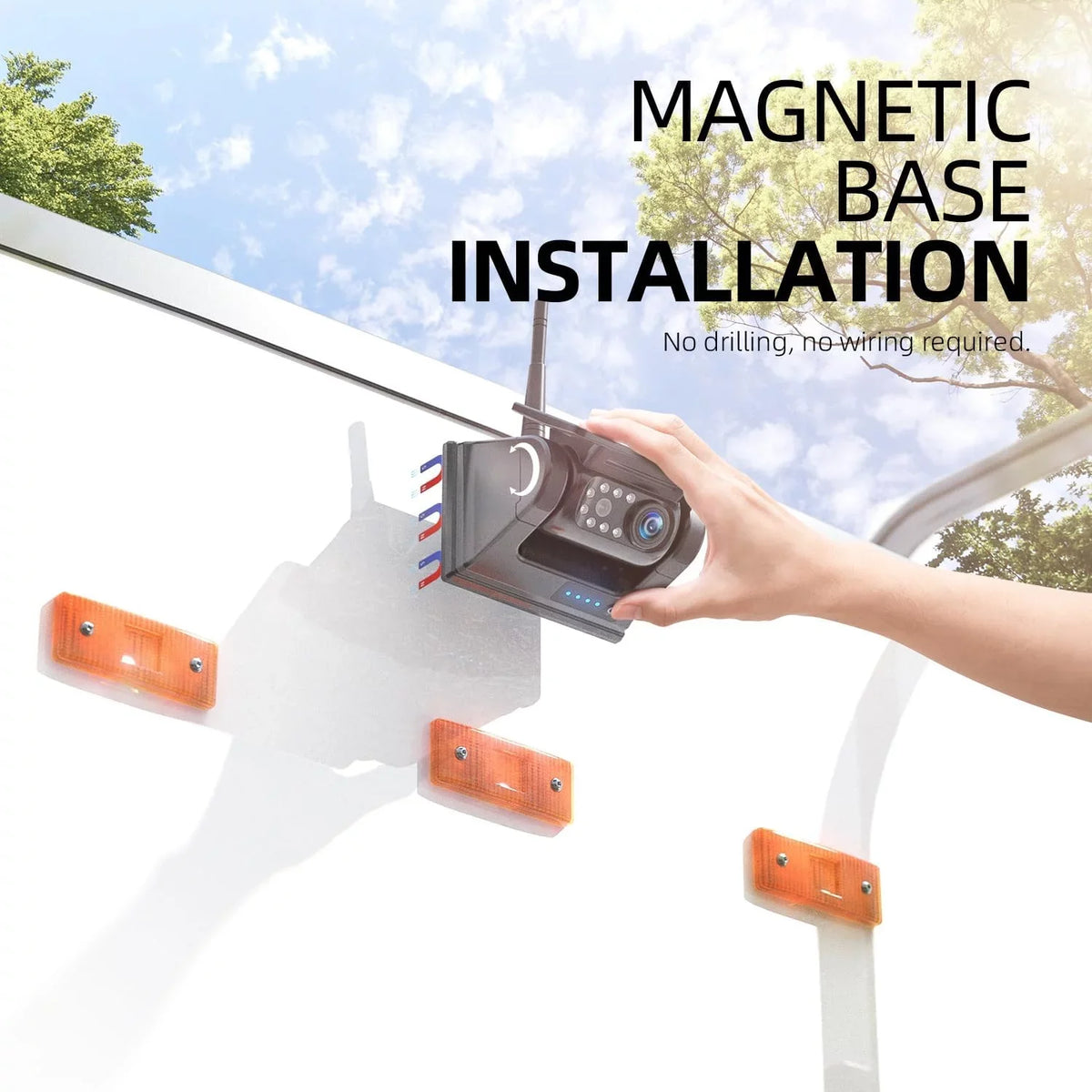 1 Solar DIY Waterproof Wireless Magnetic Drilling Min 5'' Monitor No X5 eRapta Backup Installation HD 1080P Camera