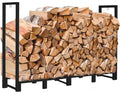 Stand, Fire 8Ft Outdoor Log Fireplace Rack for Wood Stacker Black Koutemie Storage, Holder Adjustable Firewood