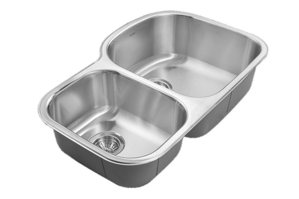 Sink Undermount 20-11/16" x Bowl 32-1/2" MC-3210SL-1 32-1/2" Stainless 14-15/16" Houzer Double Kitchen x 18-1/2" 70/30 x Steel
