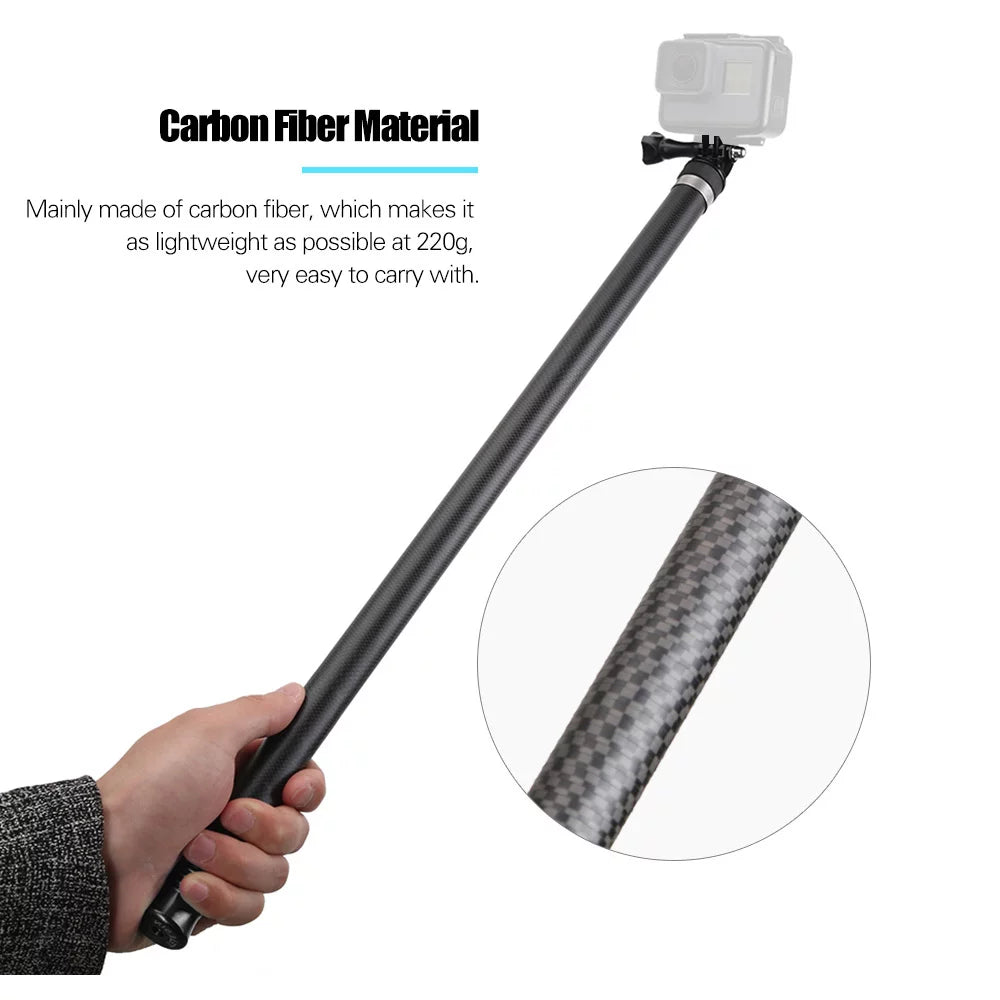 Stick Action Handheld OSMO 2.7M106 One 11109876Hero for R Extendable Carbon Selfie Hero GoPro Monopod Ultra for 5 Fiber Long Inch Lightweight Black(2018) Replacement Replacement Pole