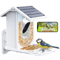 1080P with Control Bird Auto APP 2.4G Panel, House, Species, Wi-Fi Bird Capture Bird Smart Solar Identify ZUPOX Feeder Camera Videos AI Bird HD & Camera, White
