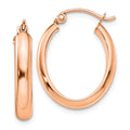 Earrings; Women Gold Oval Men Polished Real Adults Teens; Hoop Tube for 14kt Rose and and for