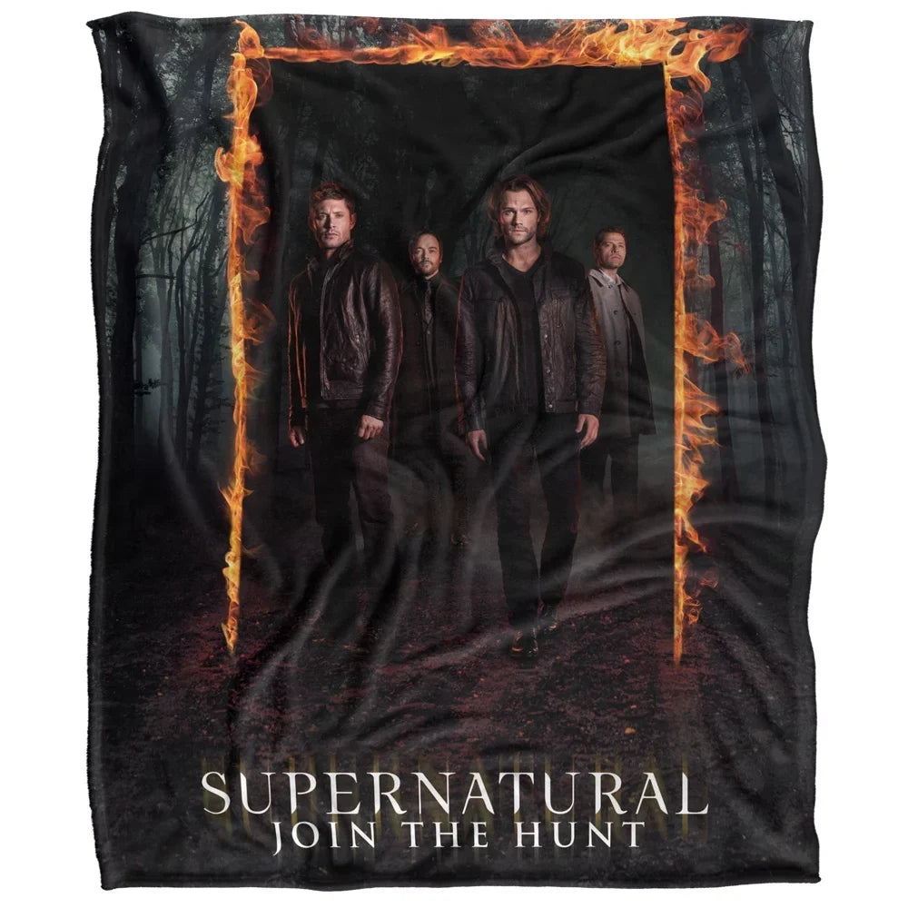 Blanket Touch Fire Blanket, Silky Super LOGOVISION Supernatural Sherpa Soft Frame Throw Back 50*60inch,