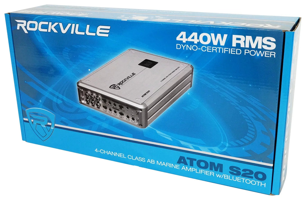Meter+Mic For Bluetooth Channel 4 Amplifier ATV/UTV w/Volt ATOM Rockville S20