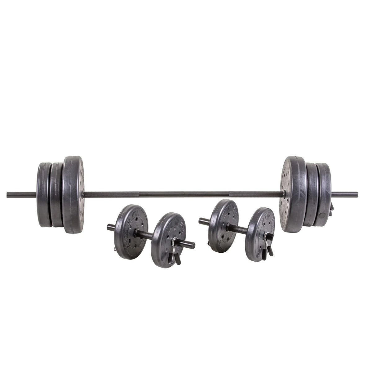 Set lb Dumbell lb. 20 Two Four lb., Full & and Dumbbell lb. 10 5 6-foot Bar 105 Weight Bars Two Weights, Length Four and Featuring Barbell