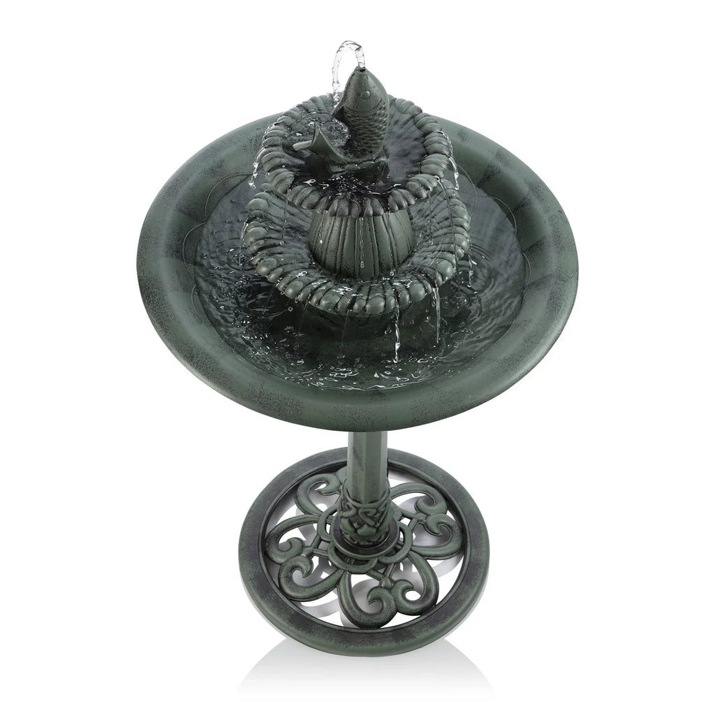 Plastic Green Pedestal Corporation Alpine Bird Fountain Bath, 3-Tier