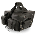 PVC Throw Studded Over Double Pocket Saddlebags Zip-Off Leather SH66602 Motorcycle Milwaukee