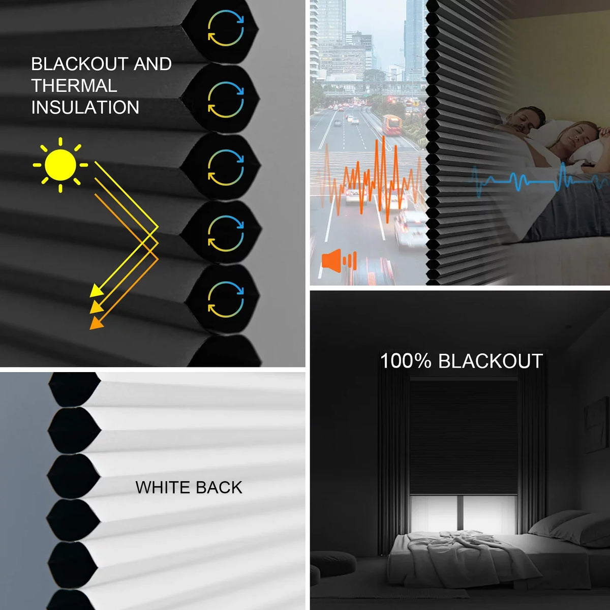 Motorized Grey,54"W x Carbon Cellular Shade Yoolax Honeycomb 72"H) Window Smart Blackout Blinds(100% Blackout Automatic Remote Control