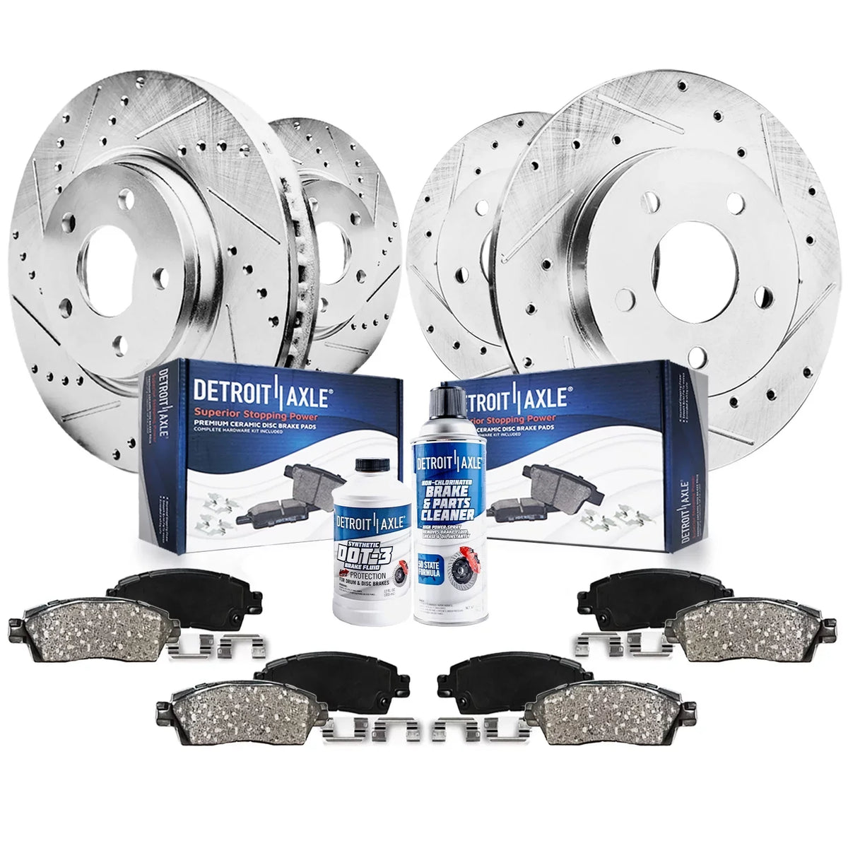 2013 2009 Rotors Slotted Detroit 11.06" 2017 Rav4 2016 2012 2014 Drilled Axle Brakes Brake and 11.65" 2015 2008 for Front 2007 2010 Toyota & Disc Pads Replacement - Ceramic 2011 Kit Rear 2006-2018