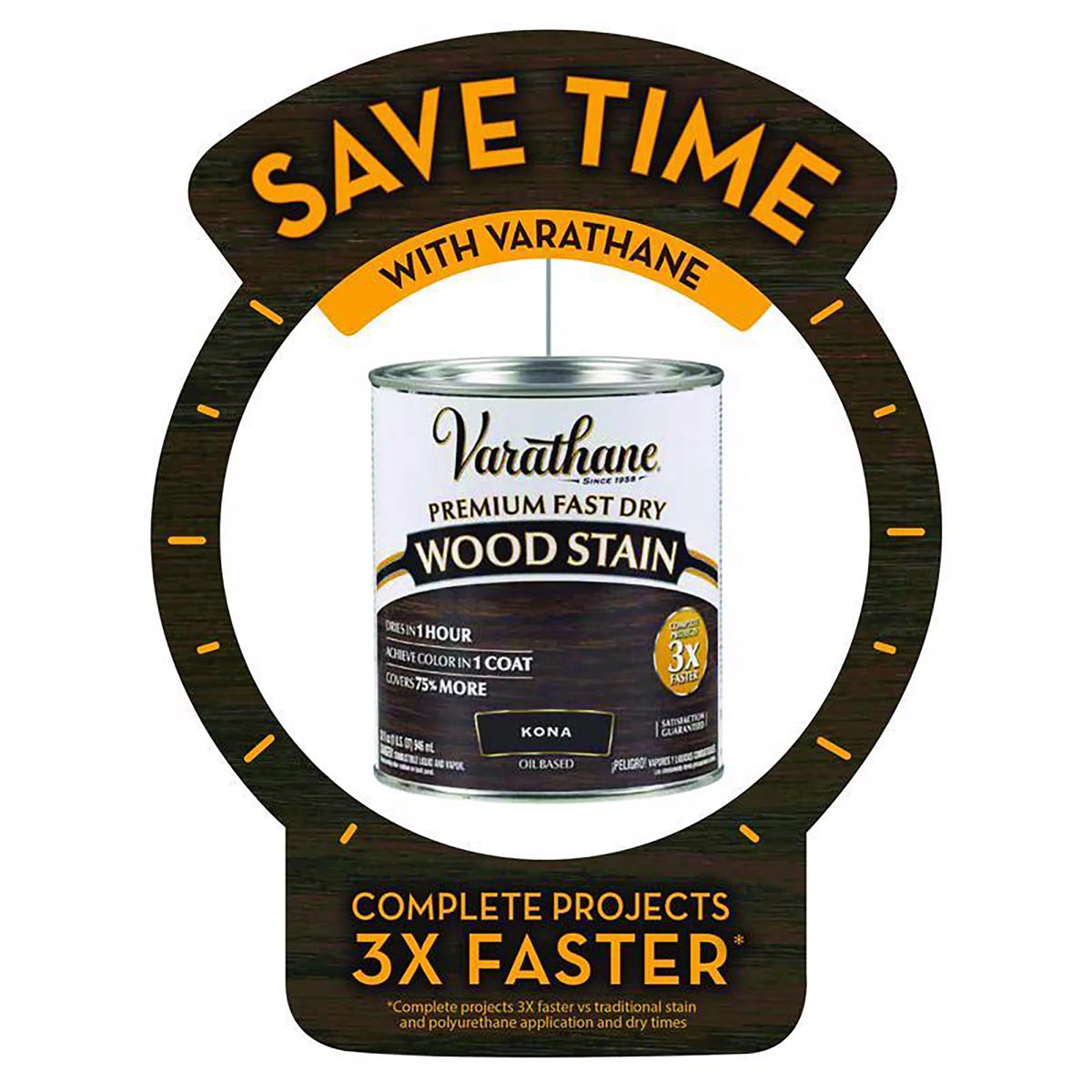 Fast Wood Varathane Carbon 4 Half Pack Premium Dry Pint, Stain-307416, Gray,