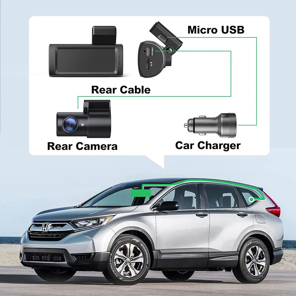 Magnetic WiFi Dual Mode, Front and Record Dam, G-Sensor, App Built-in Dash Night Super Control, Dash D32 Cars Accident Camera Cam Rear, for Mount, Yeecore 2.5K+1080P Parking Portable Vision, GPS, Dash