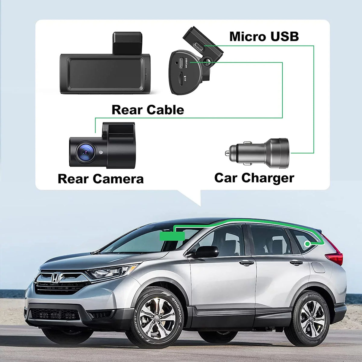 Magnetic WiFi Dual Mode, Front and Record Dam, G-Sensor, App Built-in Dash Night Super Control, Dash D32 Cars Accident Camera Cam Rear, for Mount, Yeecore 2.5K+1080P Parking Portable Vision, GPS, Dash