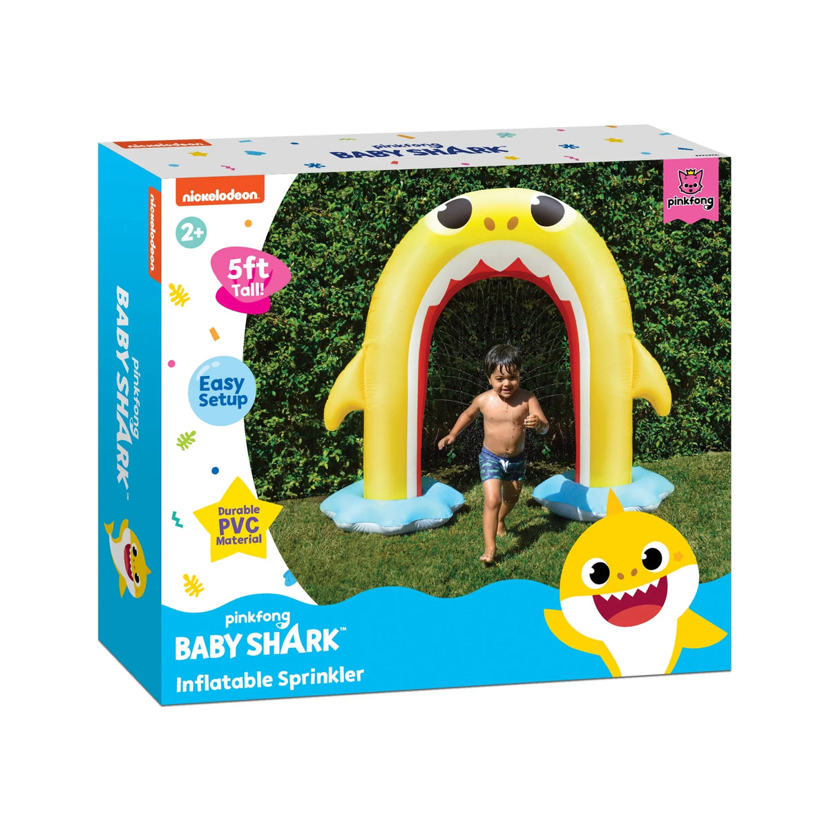 Pinkfong Summer Sprinkler Arch, Backyard 5ft 2+) Fun Water (Ages Inflatable Rainbow Baby Shark