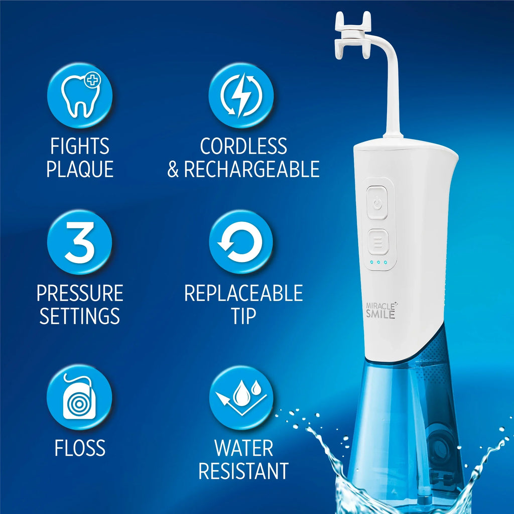 Water Refill Miracle Rechargeable Water Tank Flosser, Smile Flosser, Portable Easy Water Dental