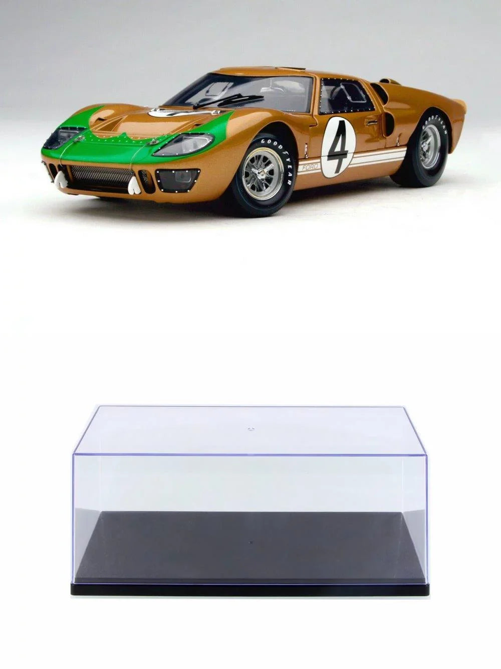 Mans SC414G Case - scale - Car Ford w/Display Shelby GT-40 1966 1/18 Diecast Gold Collectibles Le - II #4, Car MK Diecast