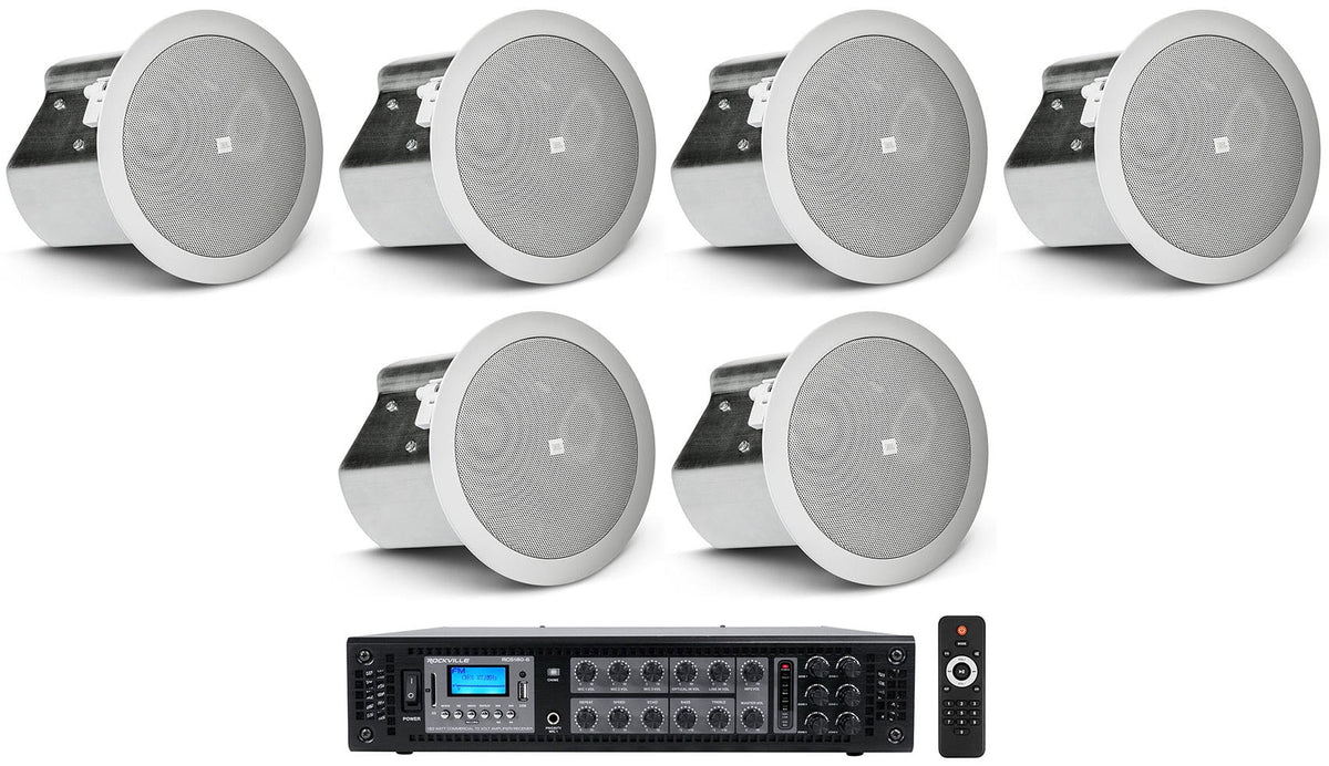CONTROL 4" 14C/T Amp Speakers+Receiver Restaurant/Bar/Cafe JBL For In-Ceiling 6)