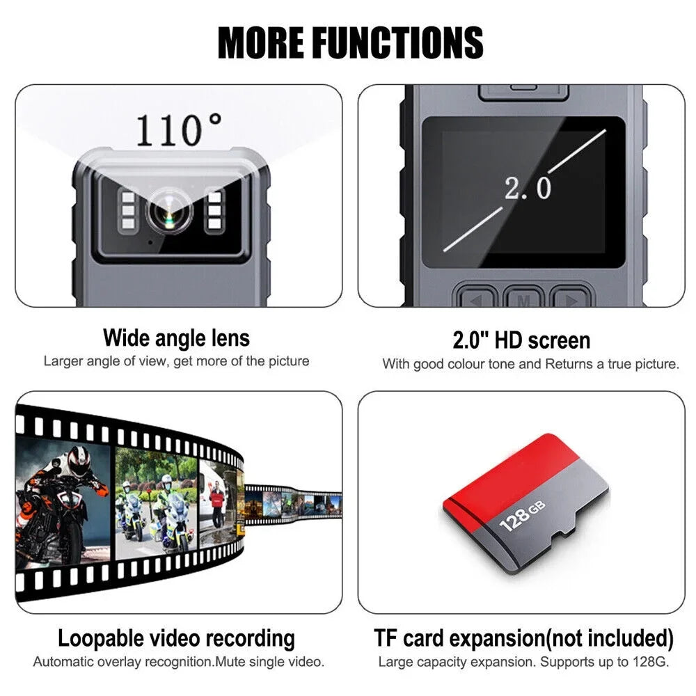 Night Body Connectivity Camera Vision and Camcorder 1080P JahyShow Audio Video WiFi - Mini DVR with