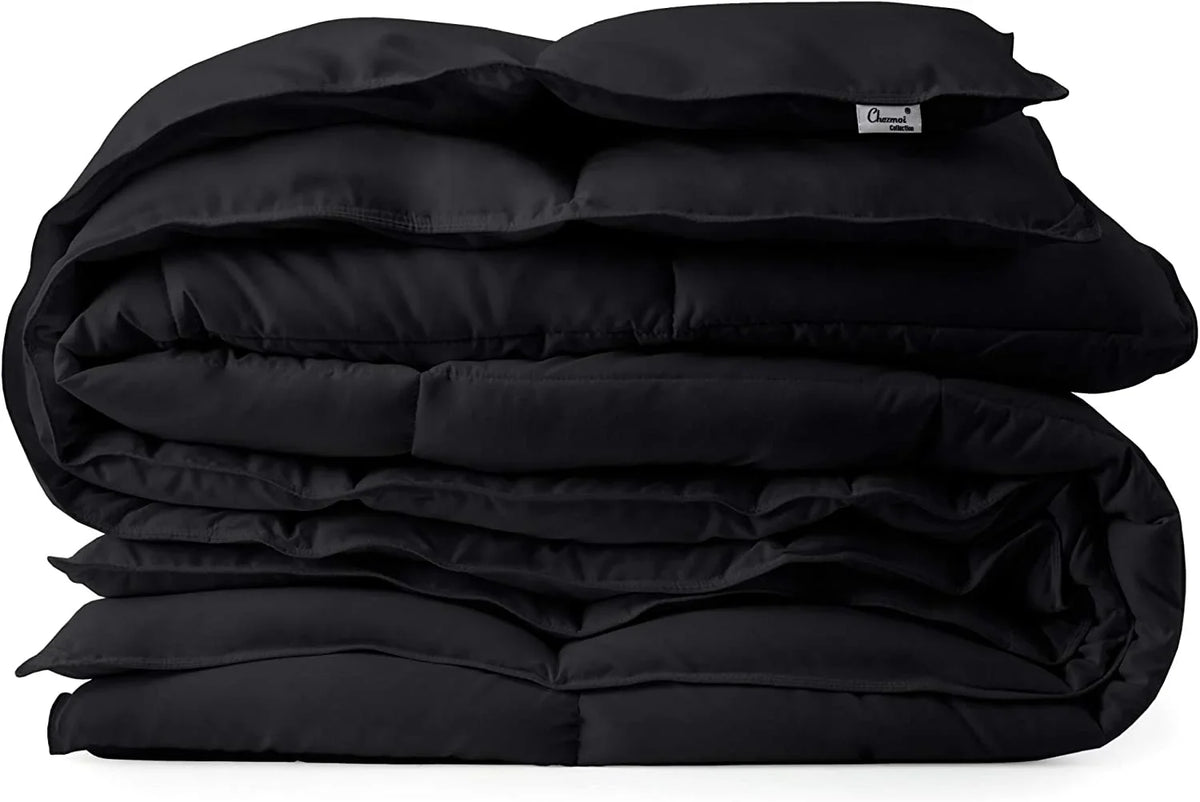 Alternative California Chezmoi Microfiber Size King, Collection Stitch Duvet - Fill - All (Cal Box Plush with Corner King Insert - Quilted Tabs Comforter Down Black) Season