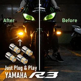 YZF LED Front Turn Super Signal Bulbs 2022 R3 (4pcs) (fits 2019~2021) Bright + Yamaha Rear
