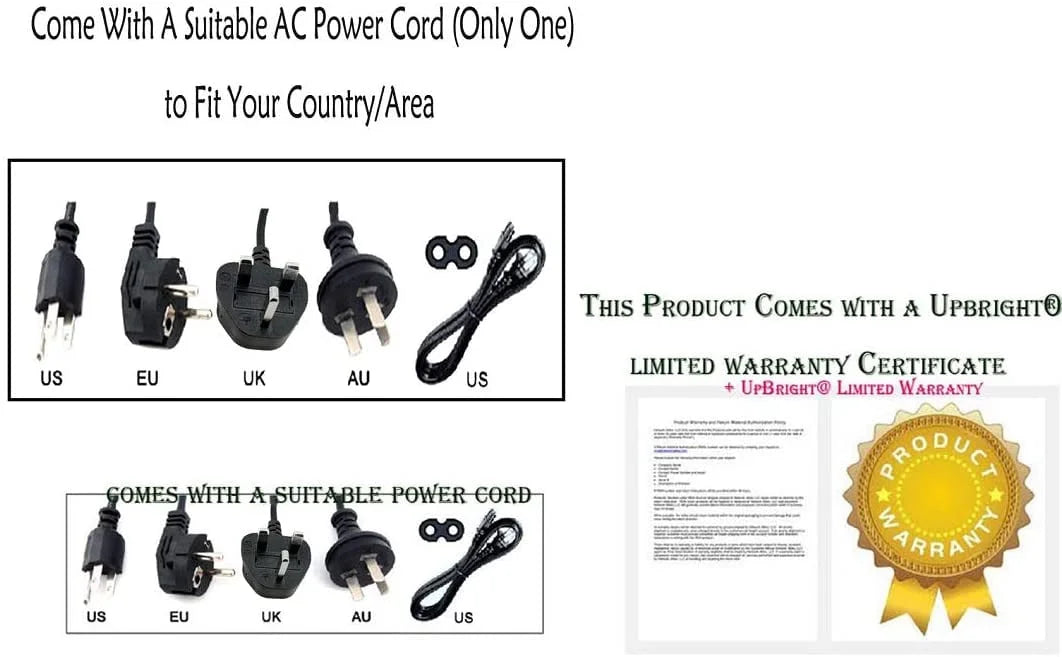 Compatible UpBright Cord HWS50B AC/DC Battery with Supply Virutal:X PS Power HW-S50B / 3.0ch Dolby in with One All Adapter 5.1 HWS50B/ZA Mains PSU Speaker Cable Soundbar Samsung DTS Charger HW-S50B/ZA