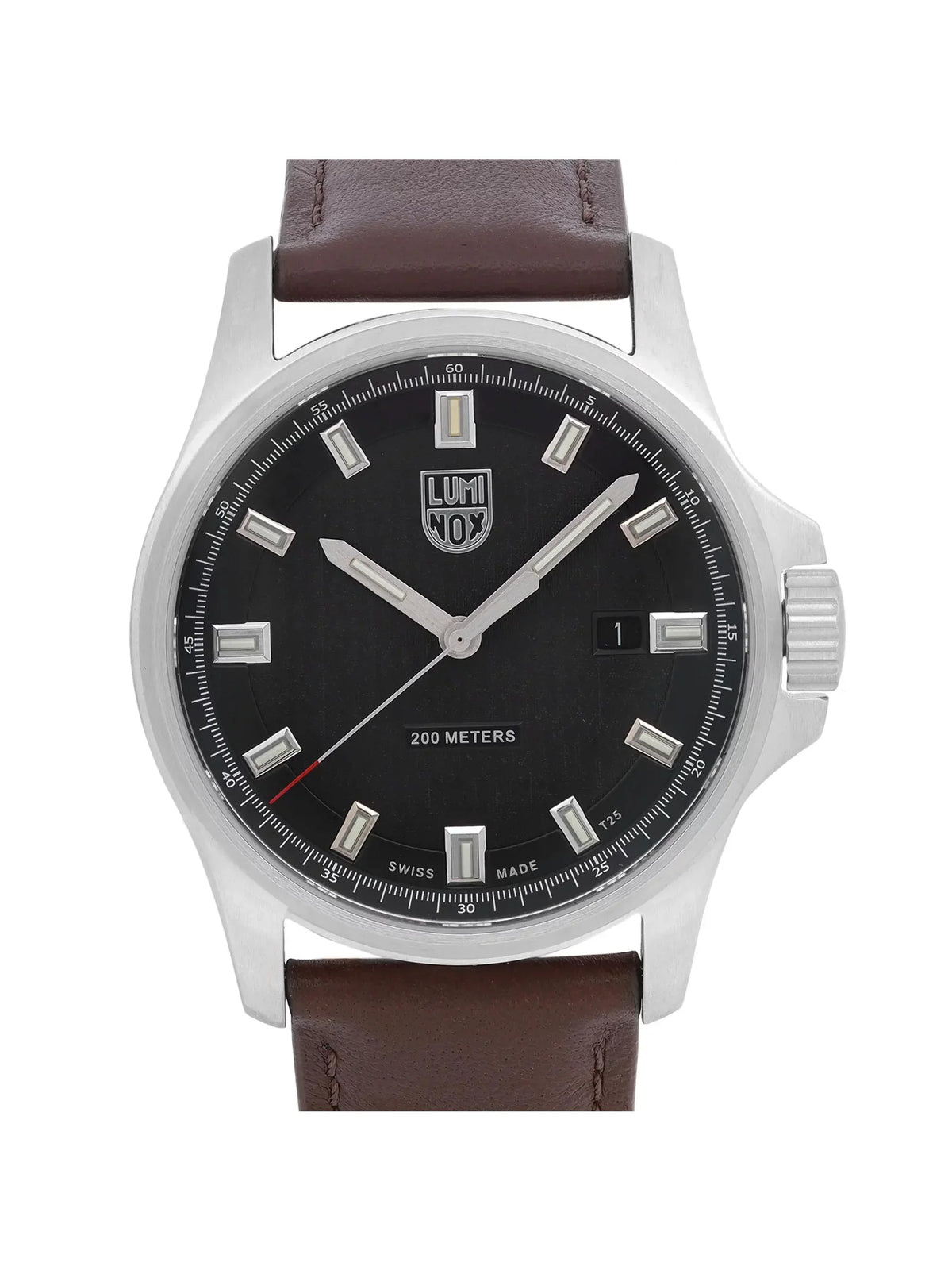 42mm Mens Dress XL.1831 Quartz Luminox Stainless Watch Field Steel Black Dial