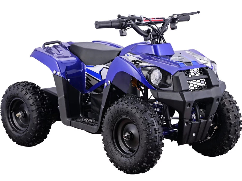 Wheeler 36V 500W Blue Kids MotoTec Battery Powered Monster ATV Four