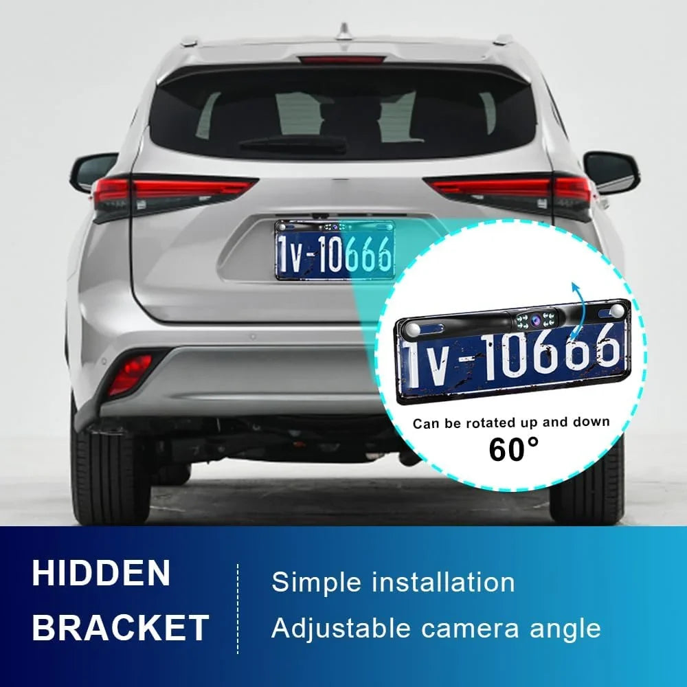 Rear HD Ultra Car Rear Backup View License Plate HD Camera Reverse Night Vision,podofo Waterproof Camera Camera