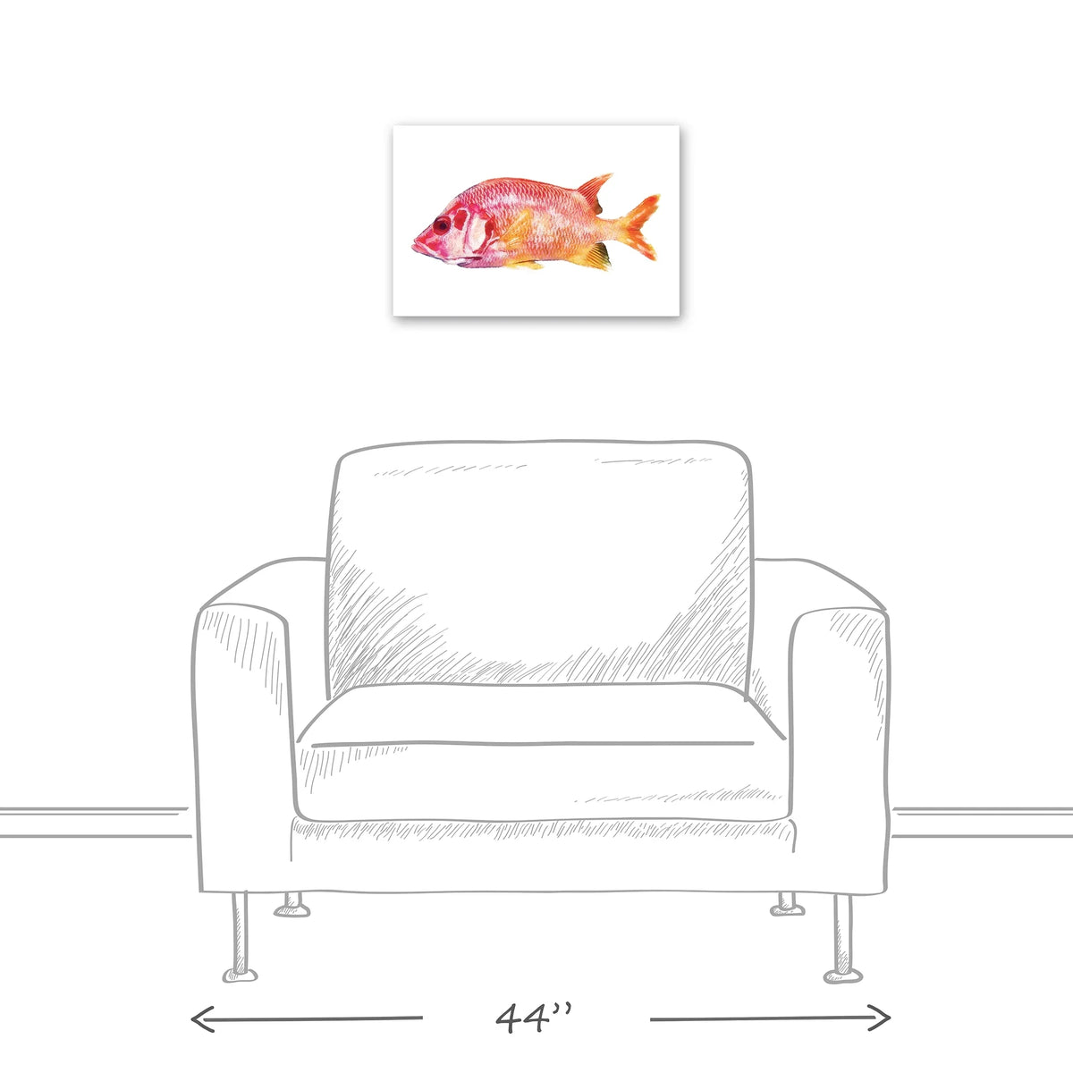 Fish Creative Products Tropical Red Canvas Art 12x18 Snapper Wall
