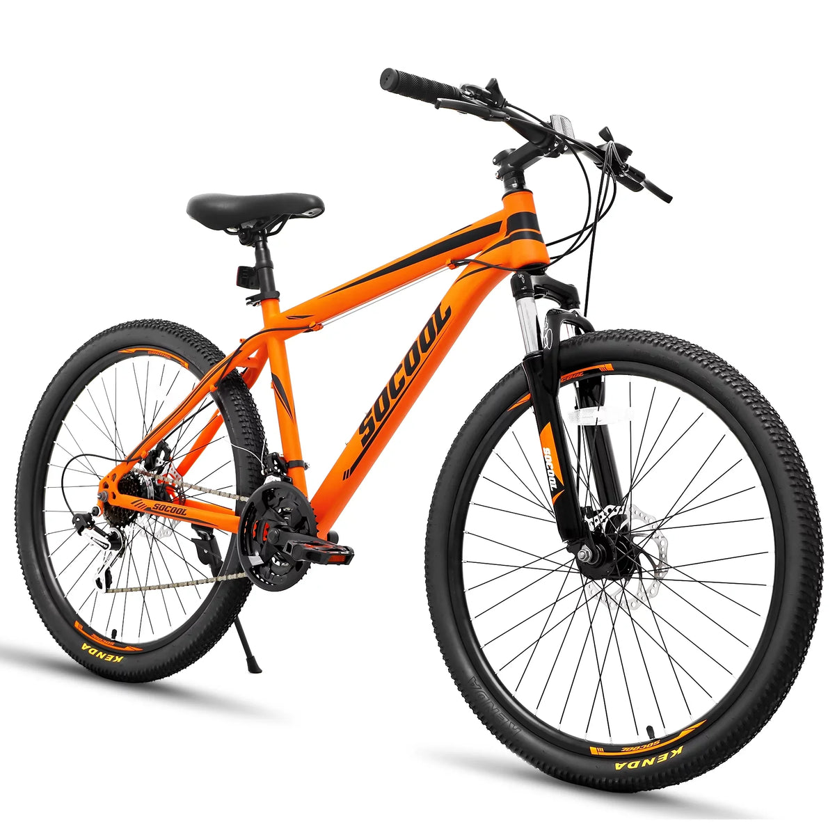 with Black, Speed for 26 and Bike Orange or SOCOOL Fork Suspension inch Bikes, Full Road Brake Teens, Adult UF511BK 21 bike Bike, City Disc Mountain