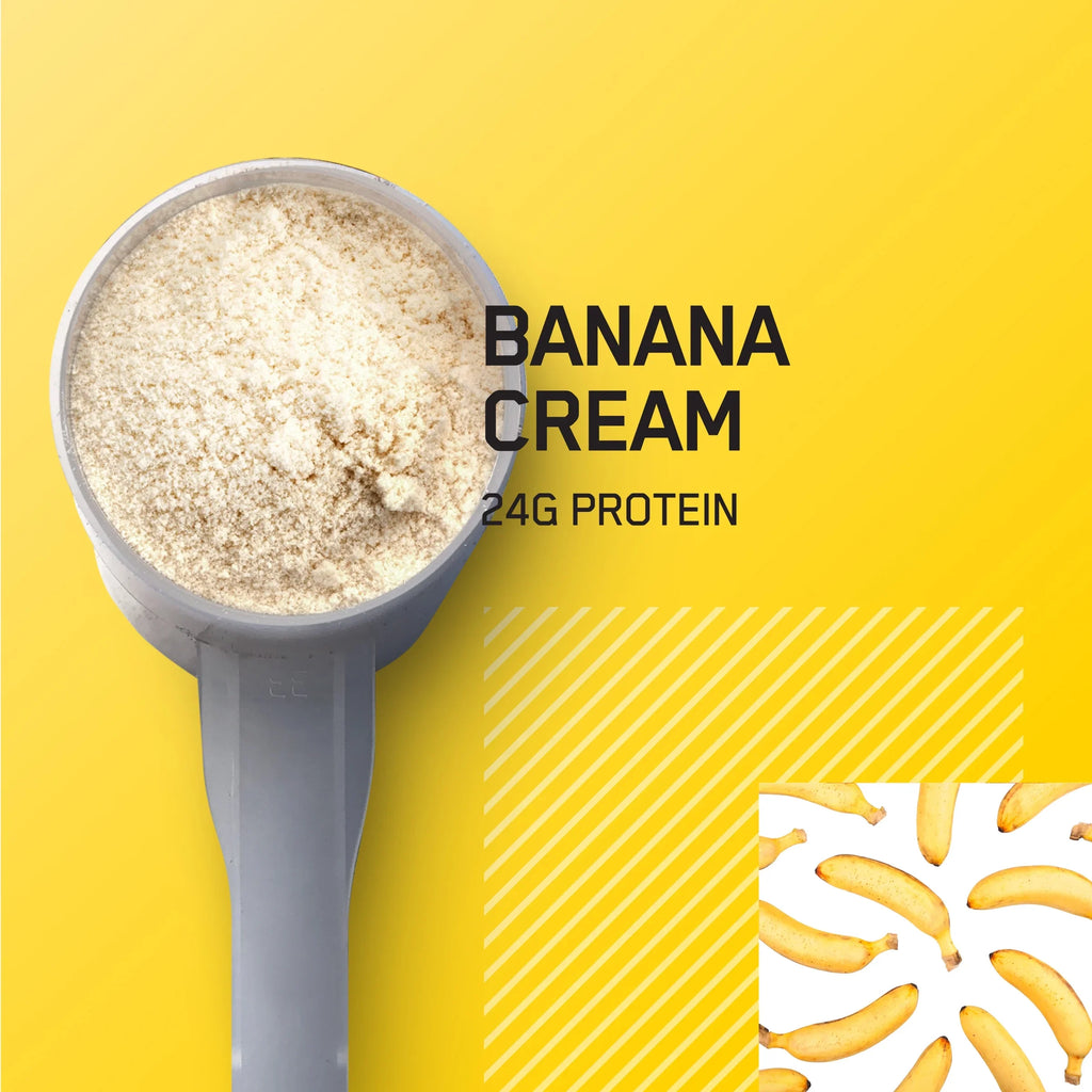 Protein 2 Servings Optimum Cream, Banana Whey 100% Gold Standard Nutrition, 29 lb, Powder,