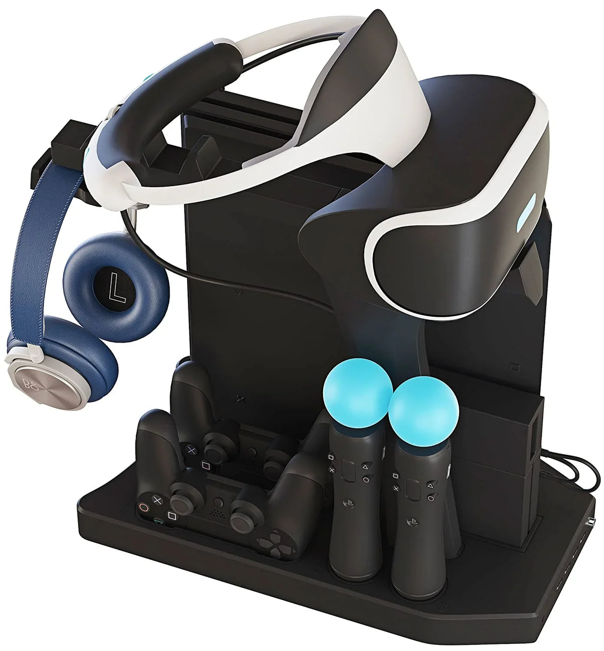 Charging PS4 Stand Skywin Showcase, Charge, PSVR and - Cool, Vertical Playstation 4 Con VR your Stand, Fan, Display Display -