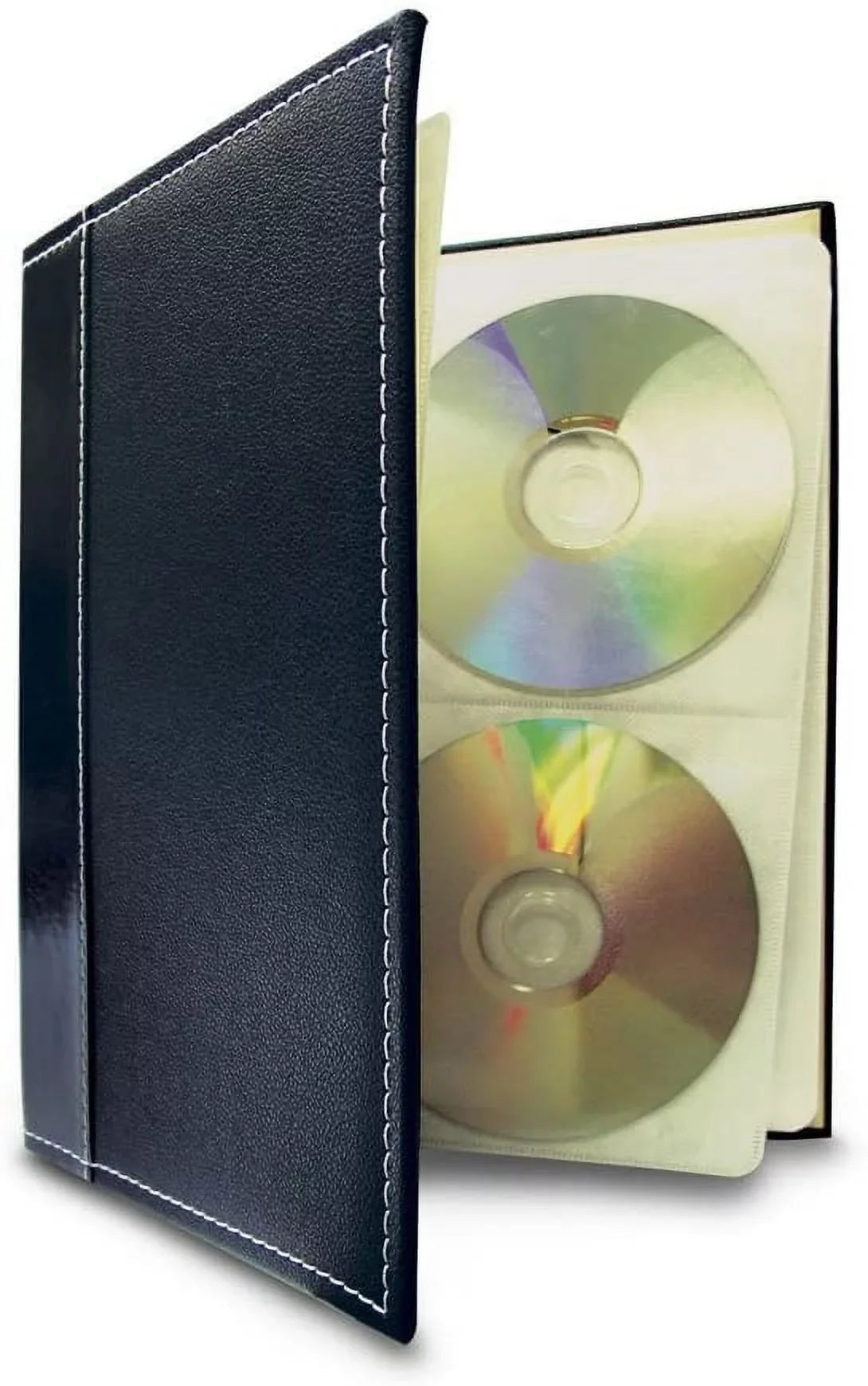 DVDs, Blu Leather - - Storage for Video Sheets Capacity Bellagio-Italia - - Set Rays, 6 Pack Organizer Binder Games Acid-Free Organizer - 288-Disc - Storage CD/DVD Binder Black CDs, &