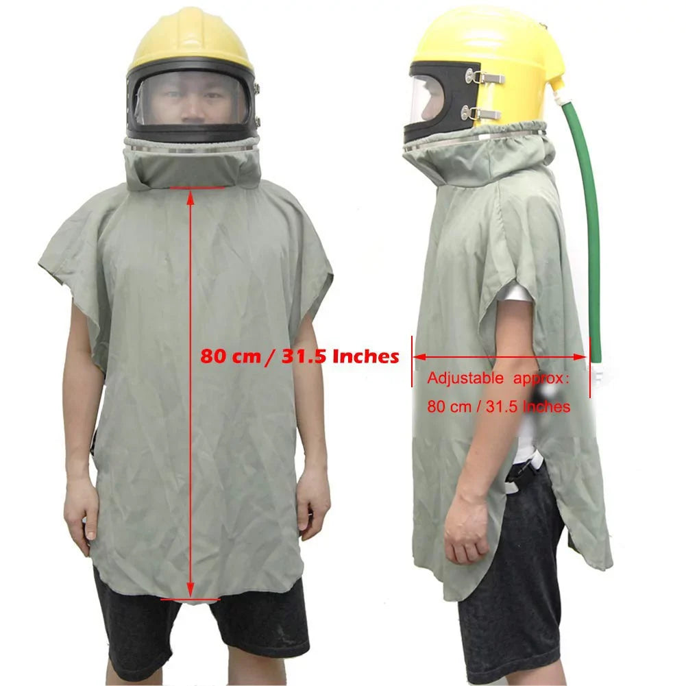 Hood Sandblast AIR Safety Helmet Supplied Protector Sand Yellow FED Blast