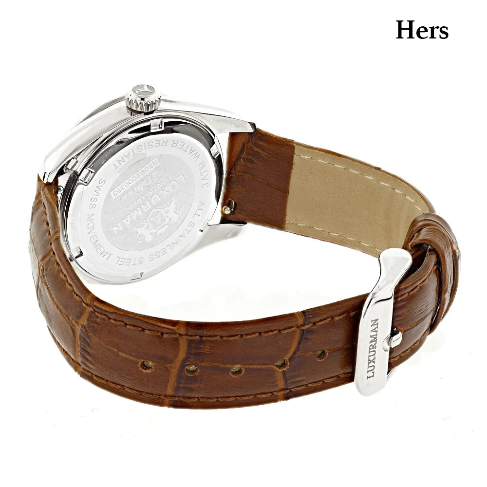 Watches Gold White His Matching Plated Hers Watches and MOP Diamond