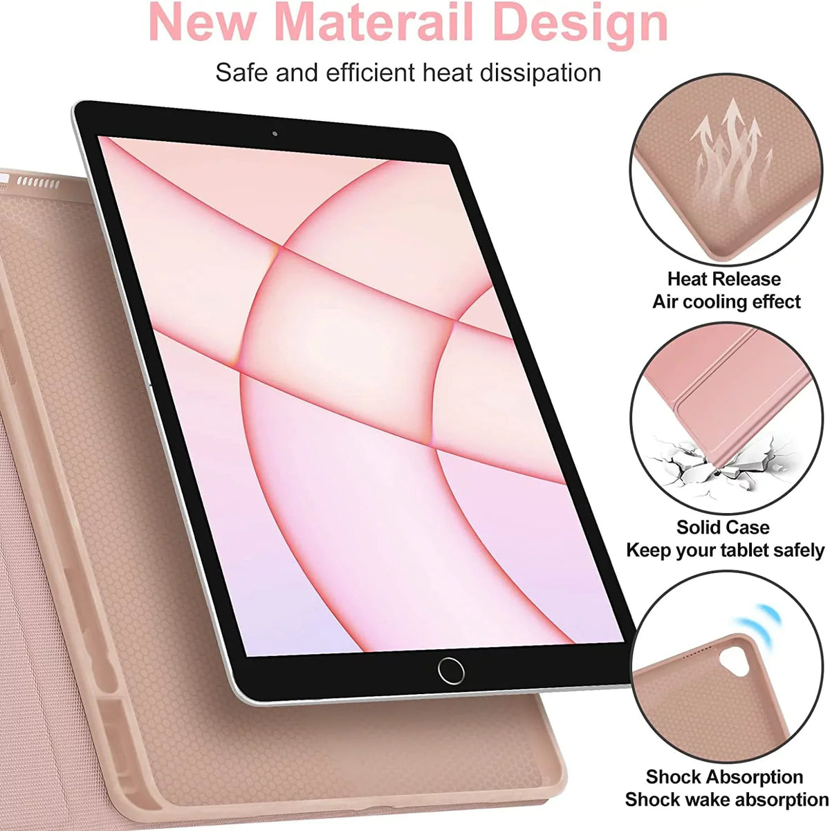 Bluetooth Gen Holder Pencil iPad Keyboard Pink 2022 Case Apple 5th for Keyboard iPad Air Kvago Built-in