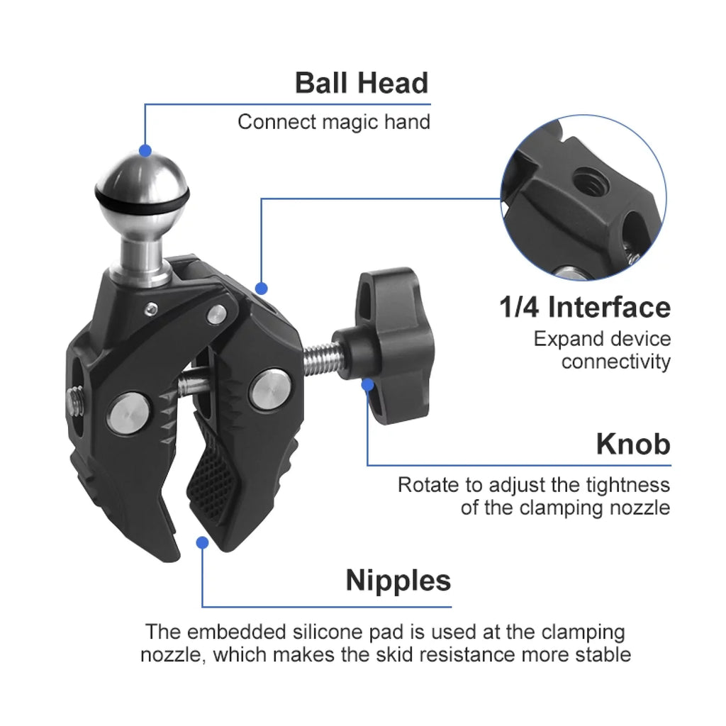 Camera Adapter ammoon Clamp AKASO Mounts Compatible Handlebar DJI Mount Mount