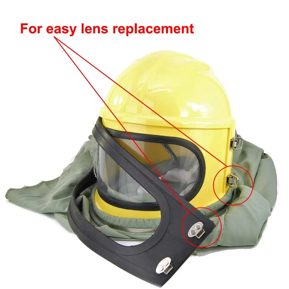 Hood Sandblast AIR Safety Helmet Supplied Protector Sand Yellow FED Blast