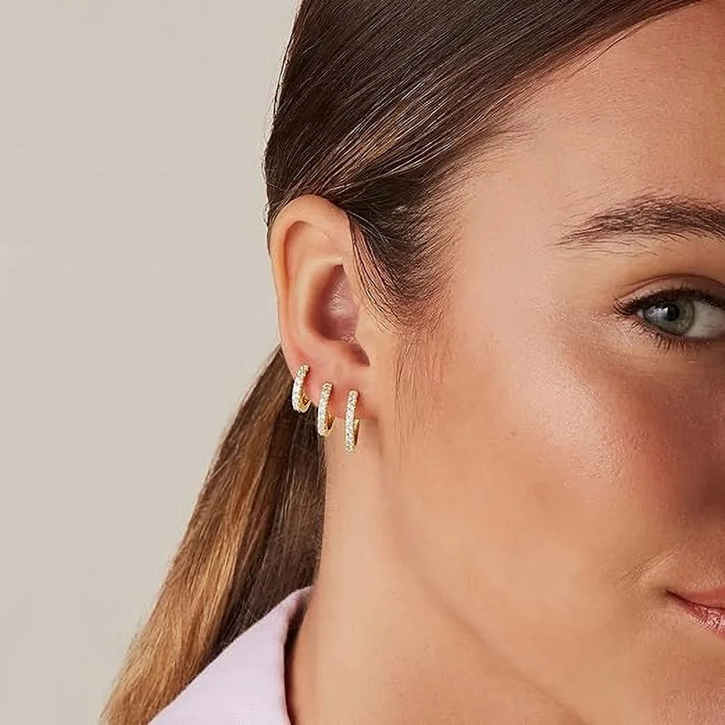 12mm Mini Helix Hoop Post, PAVOI Cartilage 18K Earrings Small Pairs Hoop 8mm | and 925 White for 10mm Pack 6 Silver Plated Huggie Women Gold Yellow Gold Pack Set Sterling Men