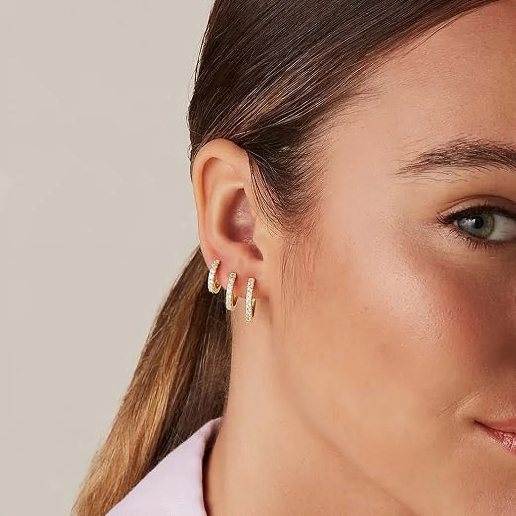 12mm Mini Helix Hoop Post, PAVOI Cartilage 18K Earrings Small Pairs Hoop 8mm | and 925 White for 10mm Pack 6 Silver Plated Huggie Women Gold Yellow Gold Pack Set Sterling Men