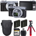 Extra III + Digital Canon (Silver) Battery PowerShot Case X Camera Kit + +Tripod G7 Mark -64GB