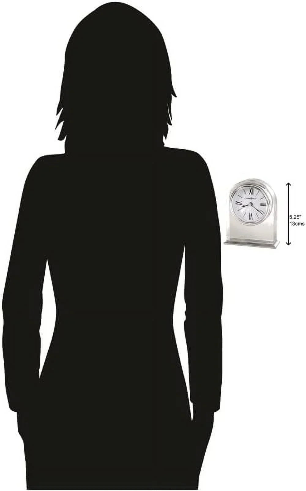 Aluminum Optica Movement Quartz Bottom, Alarm Clock Felt Table 645-757 – Silver-Tone Arch, Base, Brushed/Polished Crystal Bezel, Waterfall
