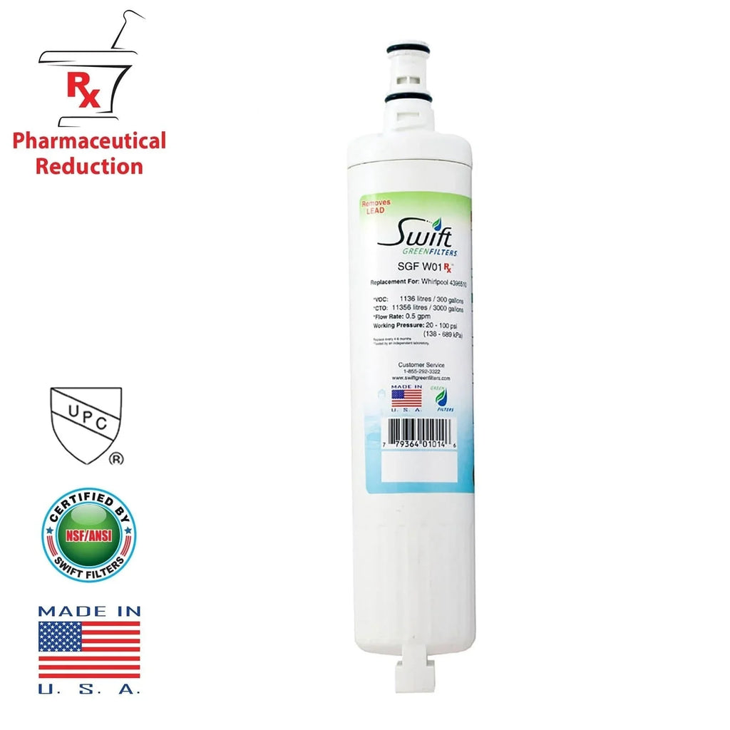SGF-W01 Filters Whirlpool Water Pack) Replacement RX (3 Swift Filter Green EDR5RXD1 Refrigerator 4396508