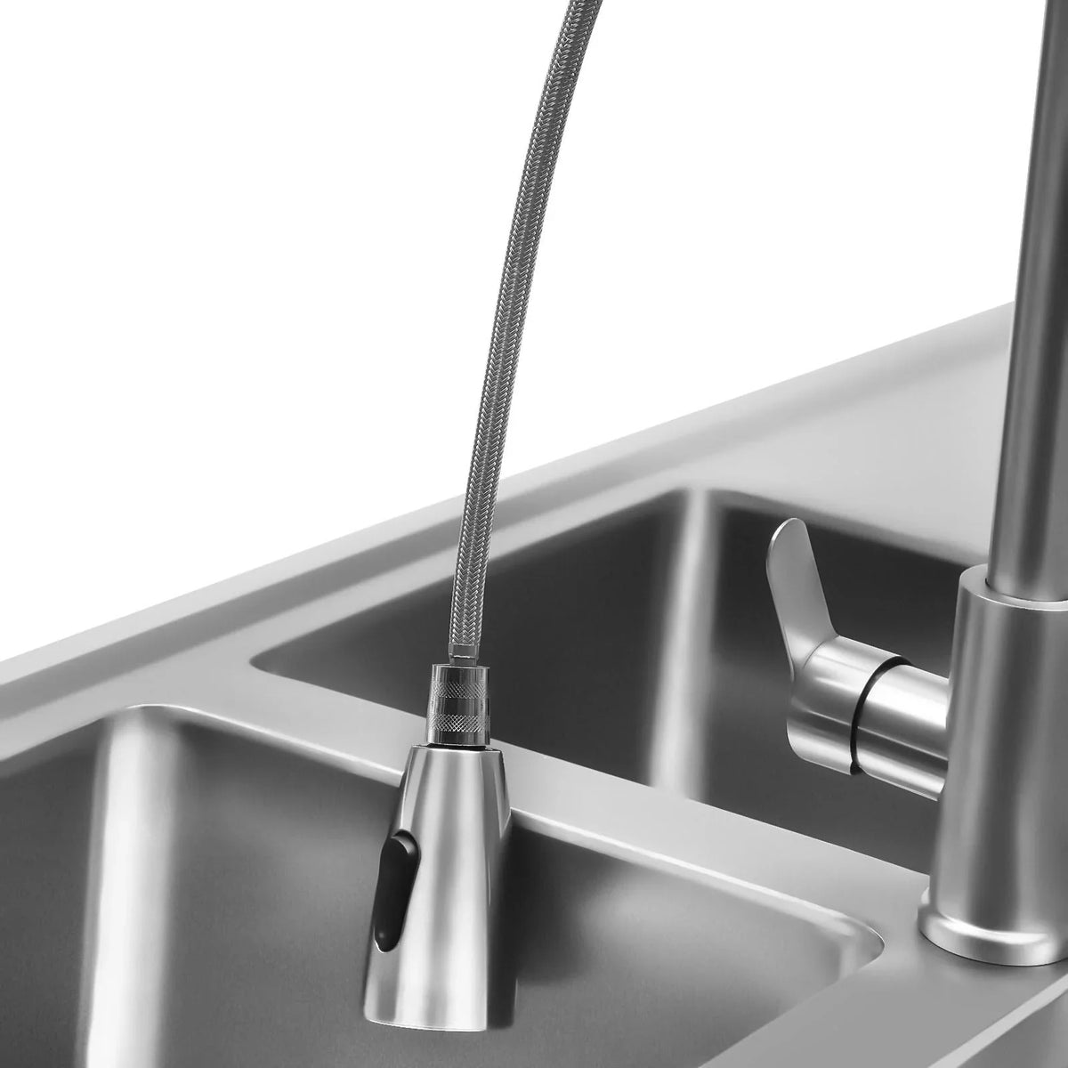 Stainless Sink Utility Kitchen with Steel and Cold Double Sink, Bowl Faucet Hot Wuzstar High Commercial