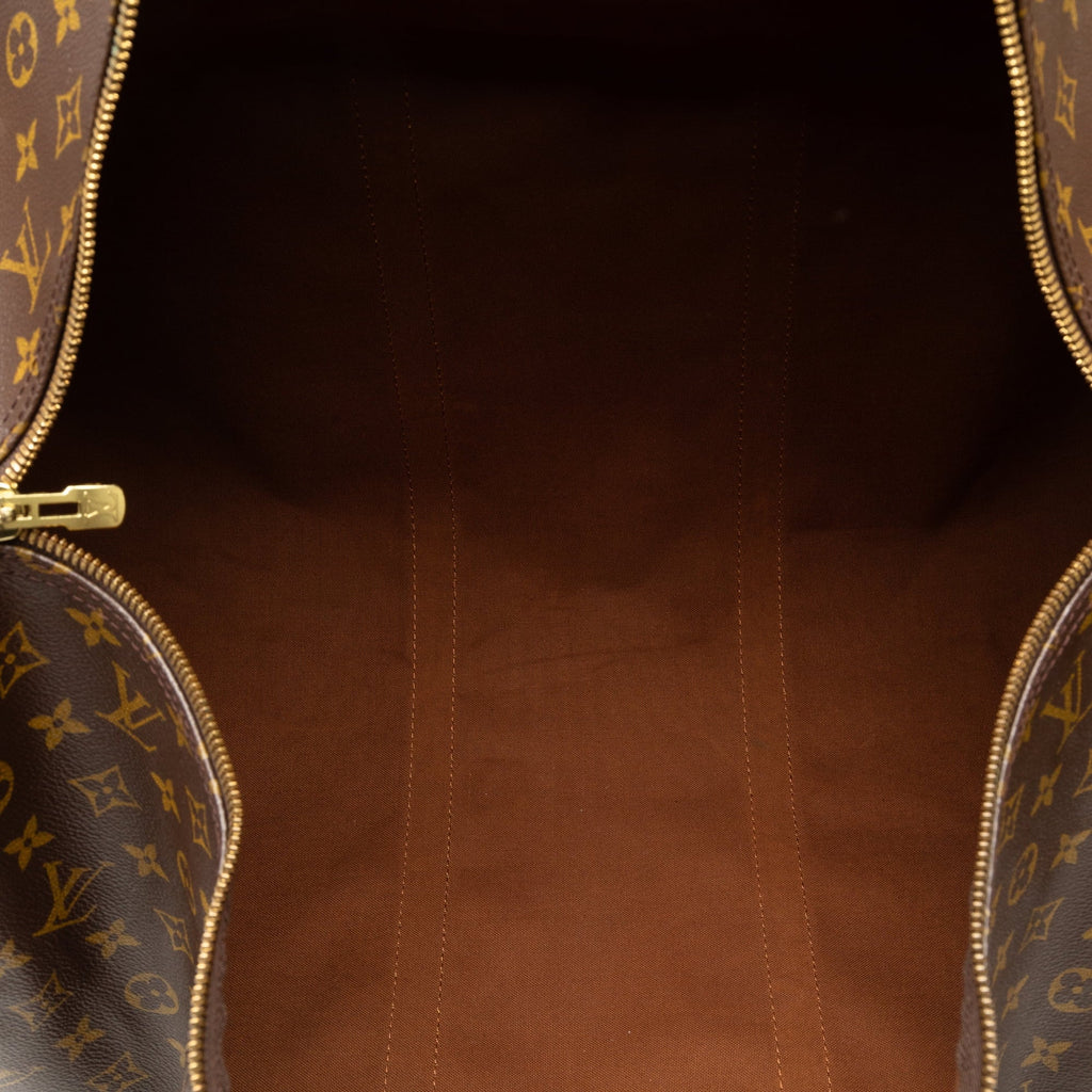 Unisex Brown Vuitton Monogram Bandouliere Keepall Canvas Louis Authenticated Bag (Good) Travel Pre-Owned 60 WeekenderBag