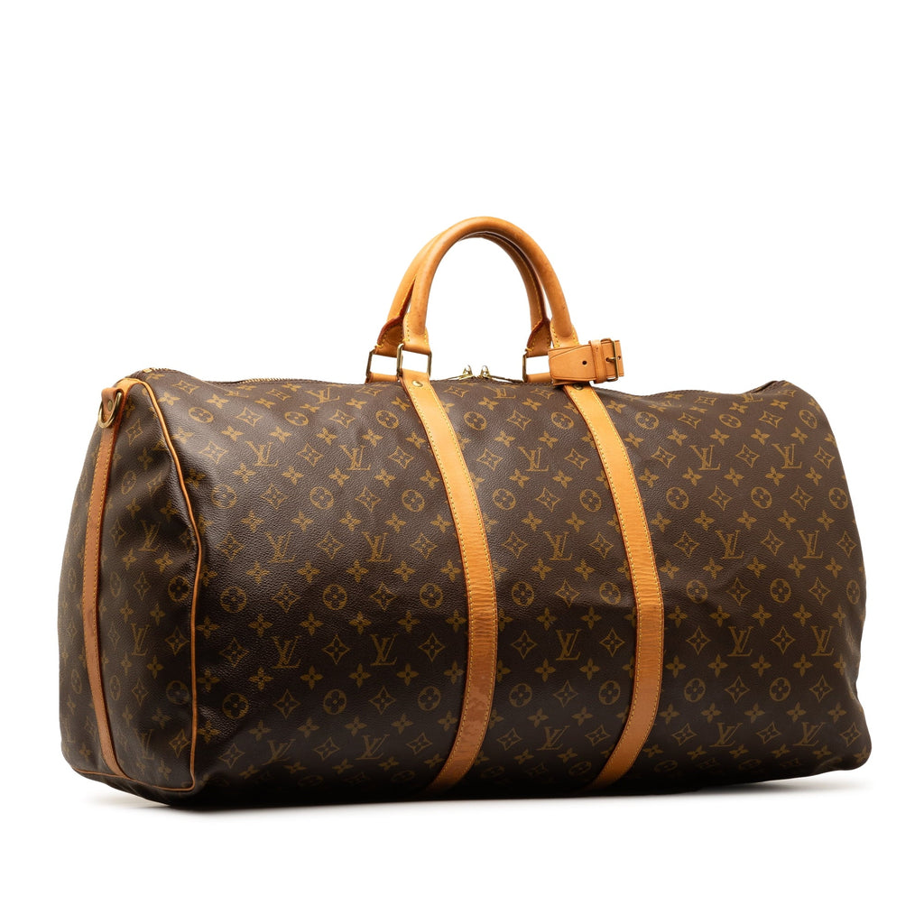 Unisex Brown Vuitton Monogram Bandouliere Keepall Canvas Louis Authenticated Bag (Good) Travel Pre-Owned 60 WeekenderBag