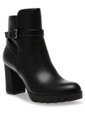 ANNE Cushioned Heel Accent Round Womens Booties M Heidi 6 Toe KLEIN Black Buckle Dress Zip-Up Block