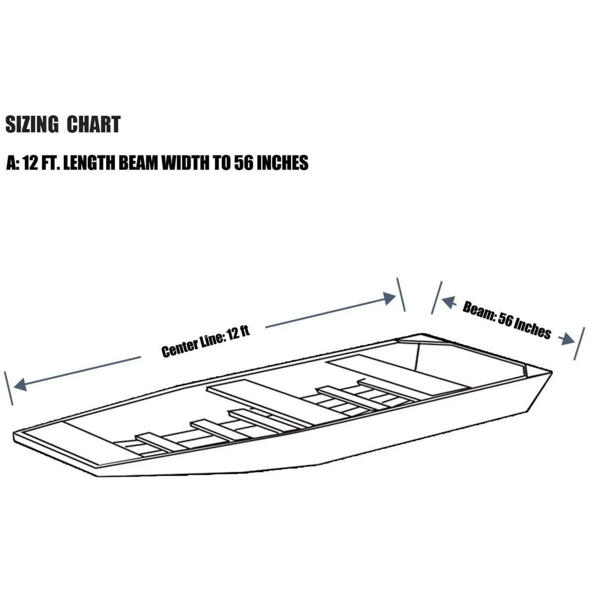 56"W Boat Jon Trailerable 12' Resistant 9921-0152-21( Water ) Goodsmann Gray L, A, Covers Silvery