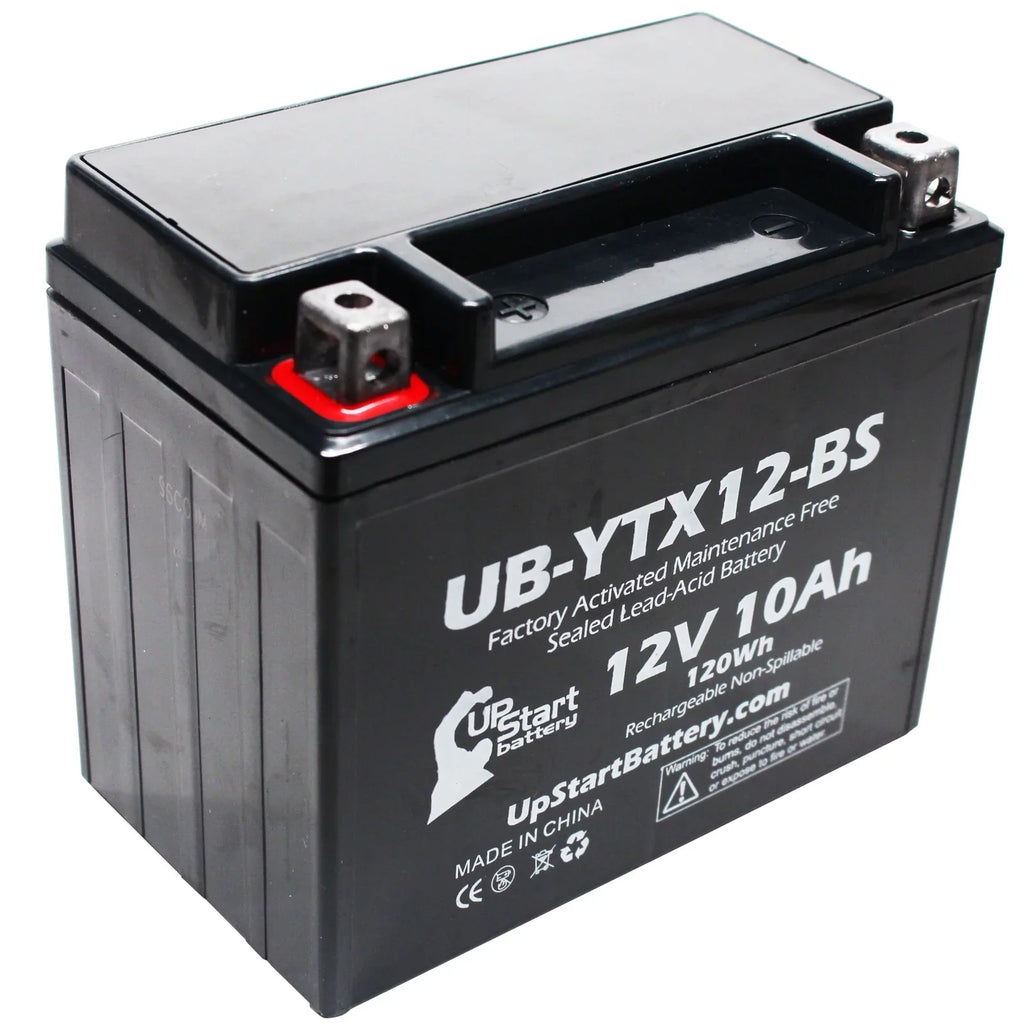 Battery Activated, 2-Pack Free, UB-YTX12-BS 2001 CC Maintenance GSX-R1000 Factory 10Ah, Suzuki Replacement Battery - UpStart 12V, 1000 Motorcycle
