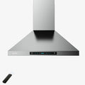 with HisoHu Stainless Vent CFM Kitchen Mount 4 Convertible Range Speed LED Hood Hood Inch Hoods Gesture Duct, Steel lights(A02-36") Ducted/Ductless 780 Dimmable Hood, Sensing Exhaust 36 with Wall