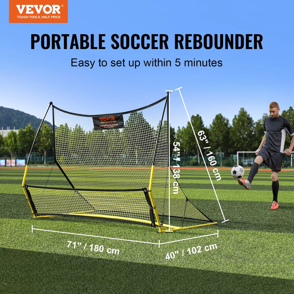Trainer Net Soccer BENTISM Rebounder 2-IN-1 71"x40" Portable Portable Soccer Bag